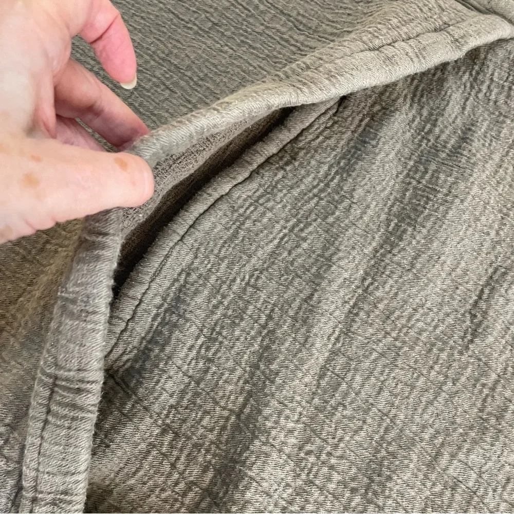 RH Restoration Hardware Gray Pair Cotton Linen Blend Standard Sz Pillow Shams